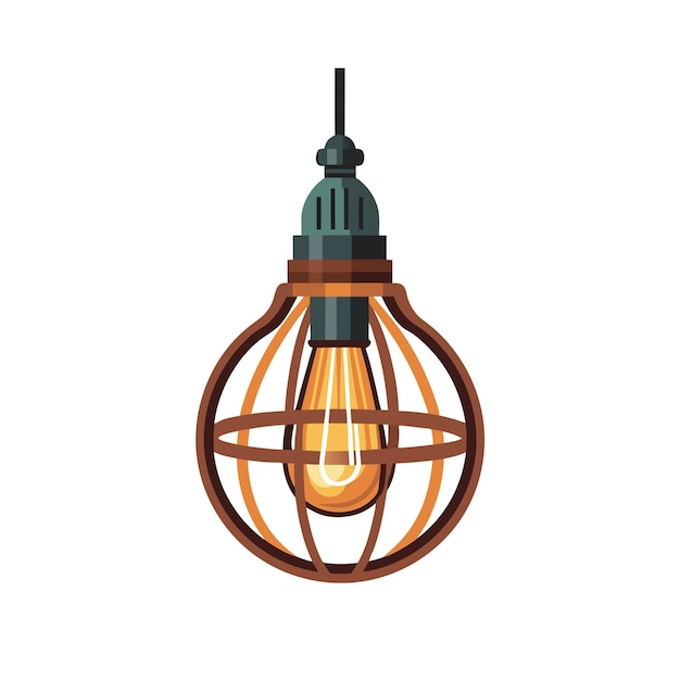 Realistic Flat Style Electric Bulb Vector Illustration