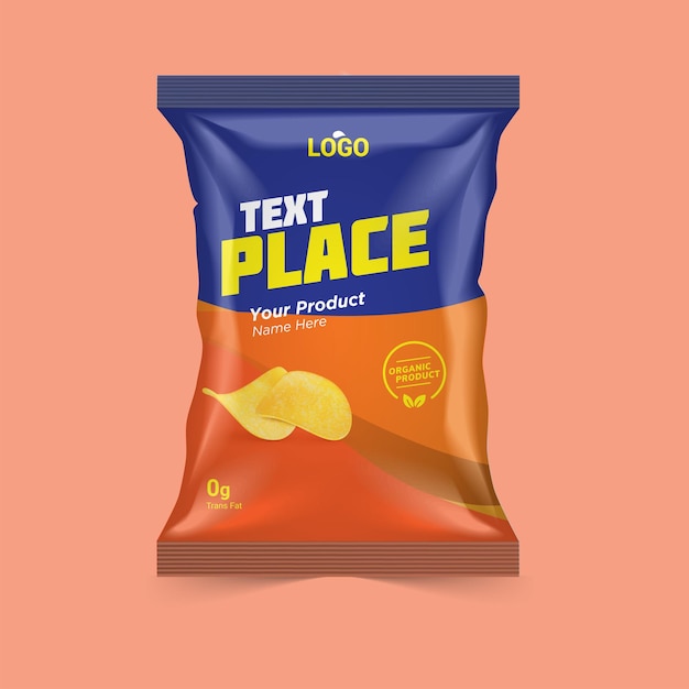 Realistic Foil and Plastic Bags Packaging Design