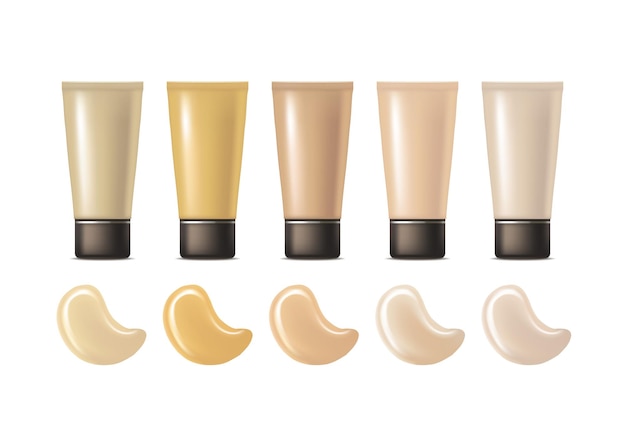 Realistic Foundation Cream Package Vector