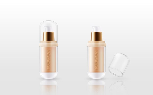 Vector realistic foundation makeup bottle