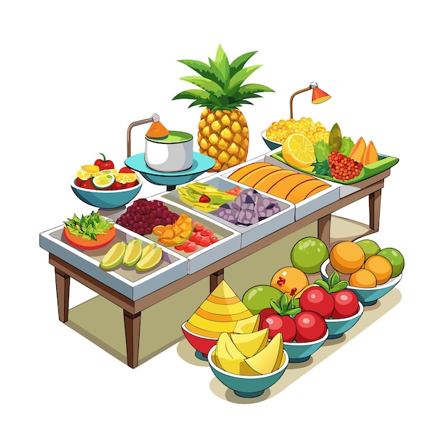 Vector realistic fruits vector illustration concepts