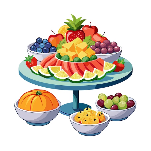 Vector realistic fruits vector illustration concepts