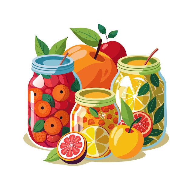 Realistic Fruits Vector Illustration Concepts