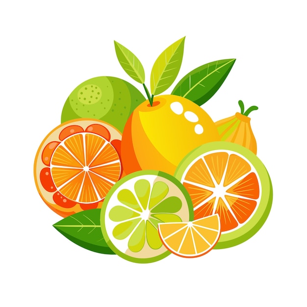 Realistic Fruits Vector Illustration Concepts