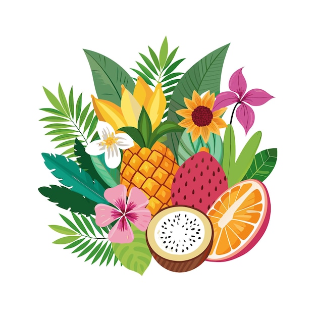 Vector realistic fruits vector illustration concepts