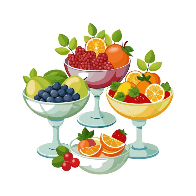 Vector realistic fruits vector illustration concepts