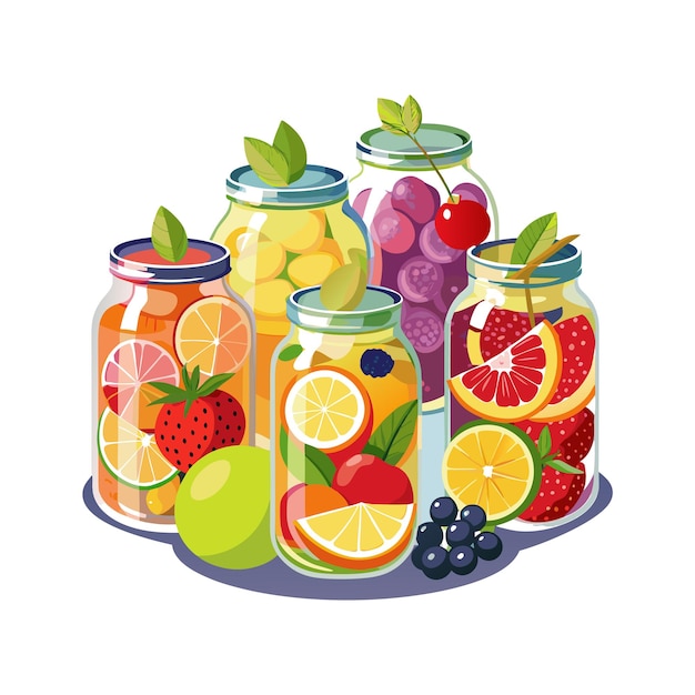 Realistic Fruits Vector Illustration Concepts