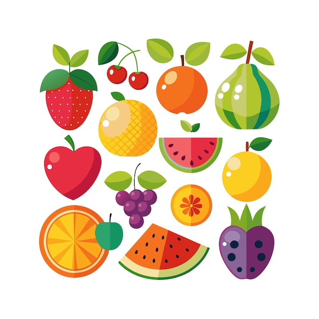 Realistic Fruits Vector Illustration Concepts