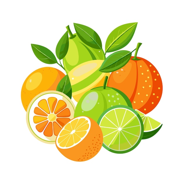 Realistic Fruits Vector Illustration Concepts