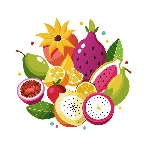 Vector realistic fruits vector illustration concepts