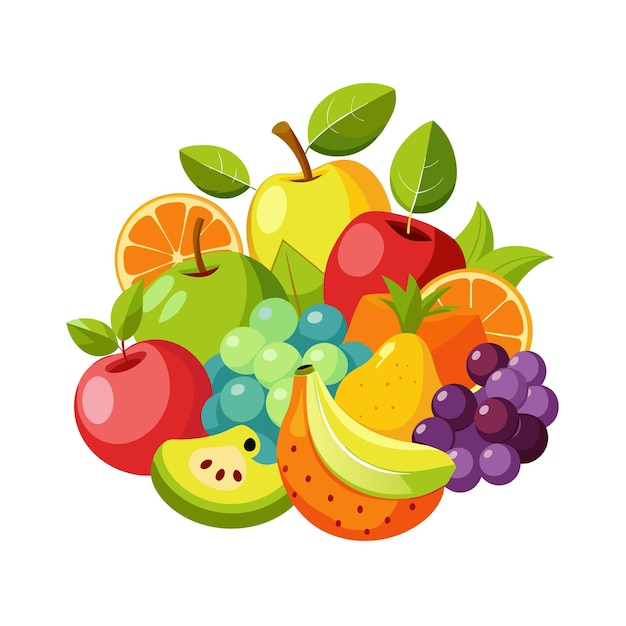 Realistic Fruits Vector Illustration Concepts