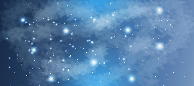 Realistic galaxy background with clouds and stars