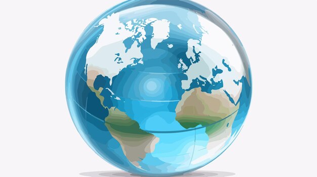 Realistic Glass Globe 3D Glossy Transparent Crystal