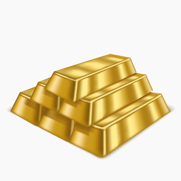 Realistic Gold Bars or Bullion Treasure   illustration