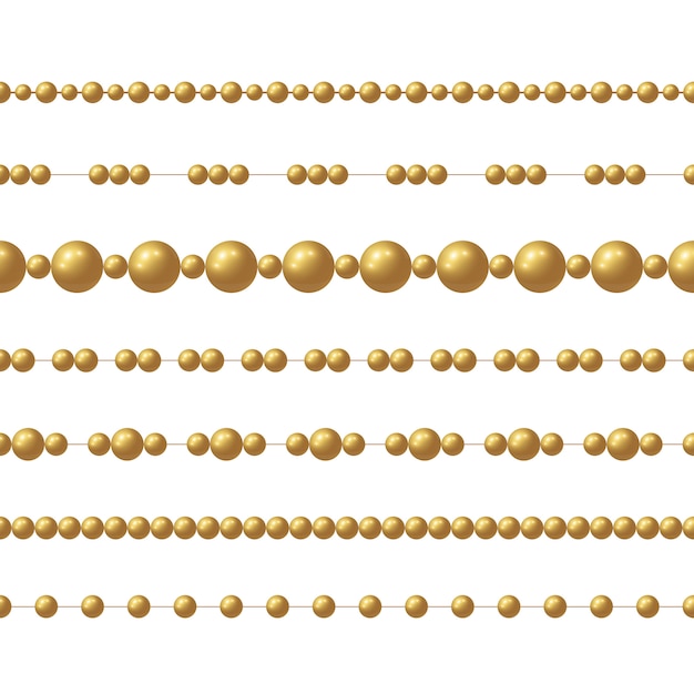 Realistic gold  bead chain