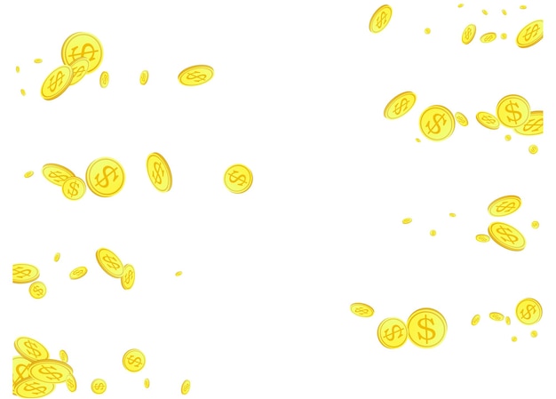 Realistic Gold coins explosion Isolated on transparent background