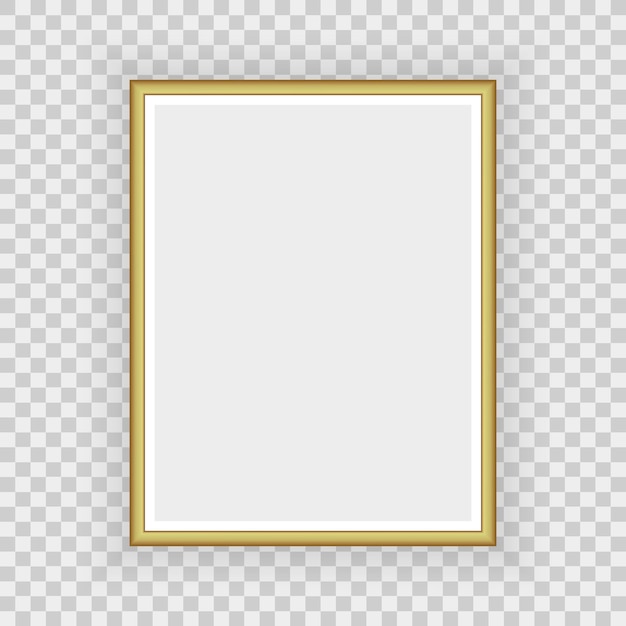 Realistic gold frame isolated on background Perfect for your presentations Vector illustration