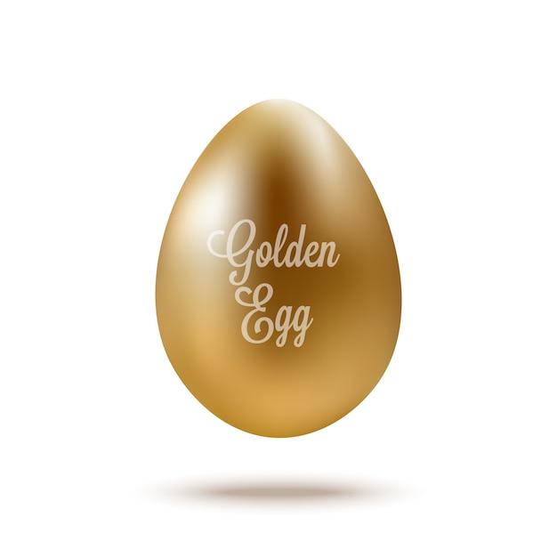 Vector realistic golden egg with text. vector illustration