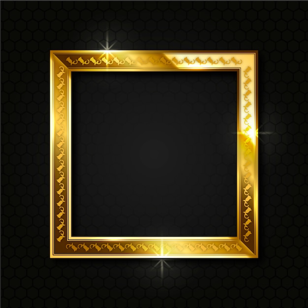 Realistic golden frame design