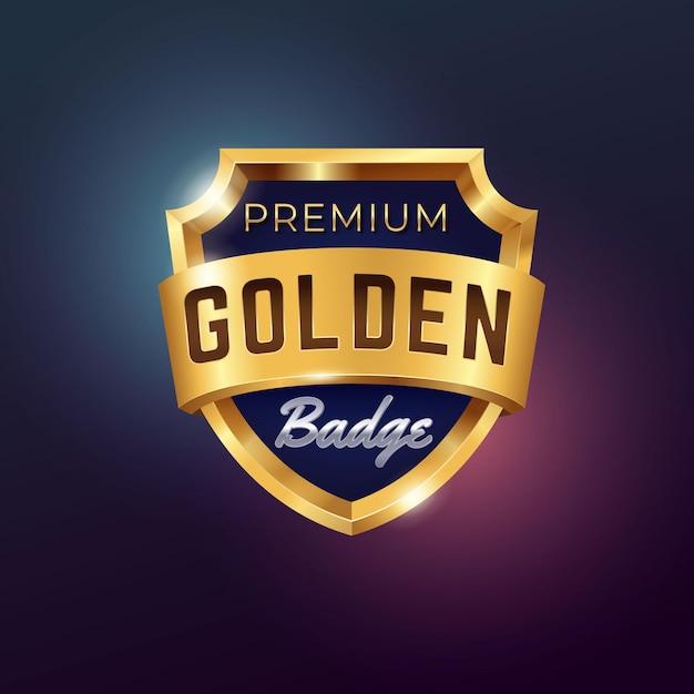 Realistic Golden Vector Badge