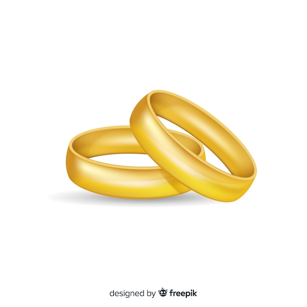 Vector realistic golden wedding rings