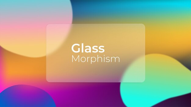 Vector realistic gradient transparent glassmorphism effect background