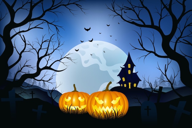 Realistic halloween background