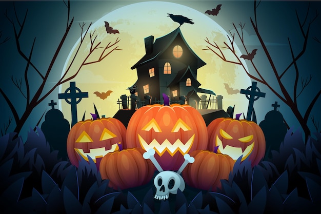 Realistic halloween background