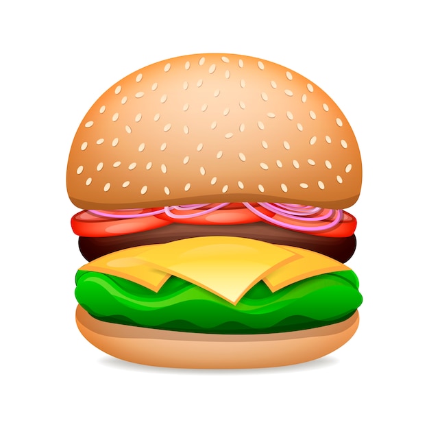 Realistic Hamburger Classic Burger