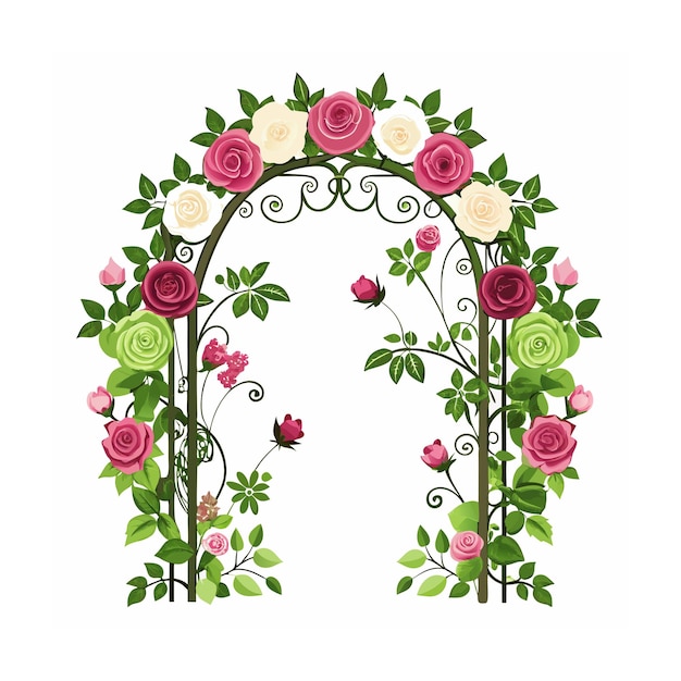 Vector realistic hand drawn floral frame