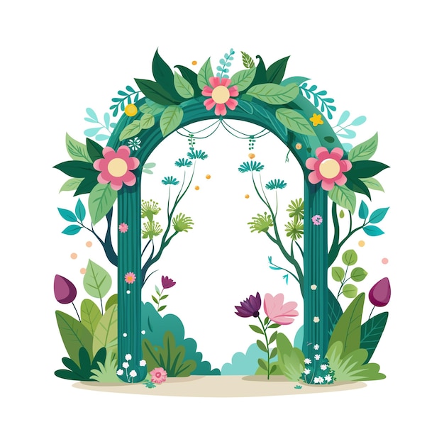 Vector realistic hand drawn floral frame