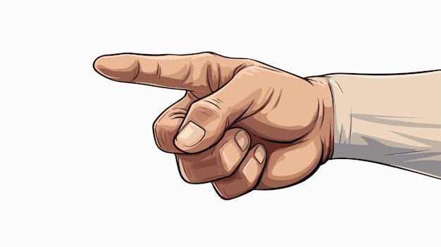 Vector realistic hand pointing illustration raster version