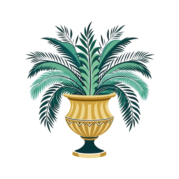 Realistic handdrawn versatile potted houseplant