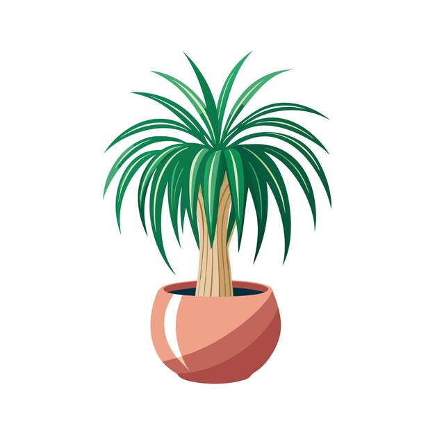 Realistic handdrawn versatile potted houseplant