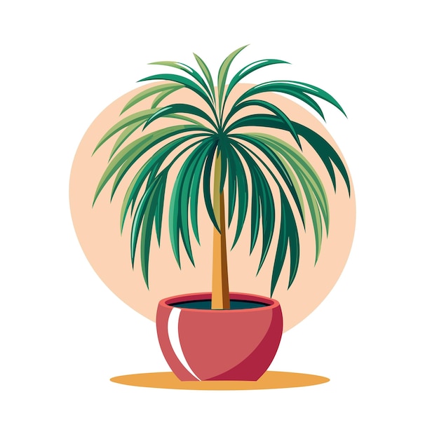 Realistic handdrawn versatile potted houseplant