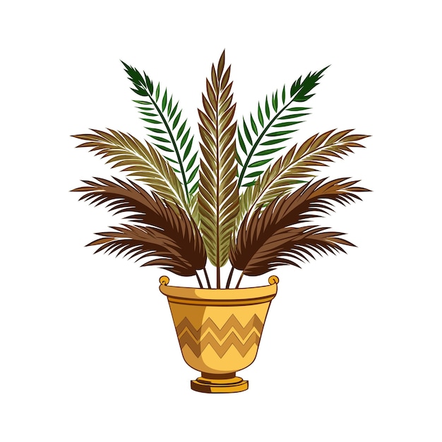 Realistic handdrawn versatile potted houseplant