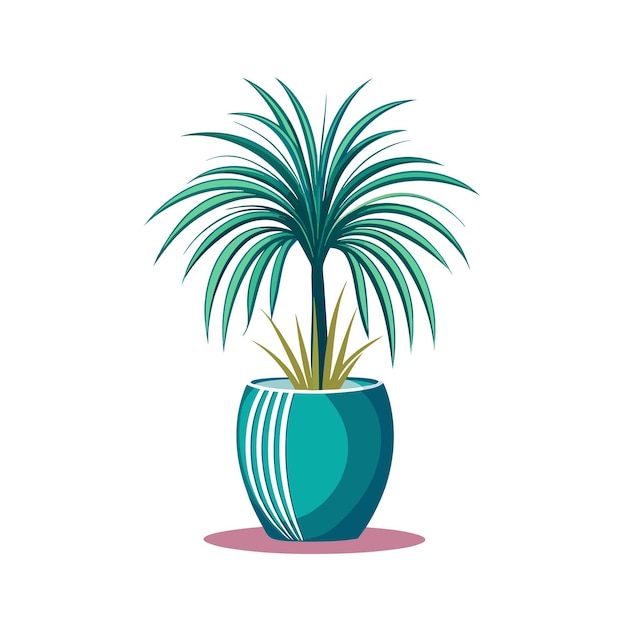 Realistic handdrawn versatile potted houseplant