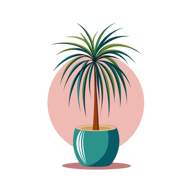 Vector realistic handdrawn versatile potted houseplant