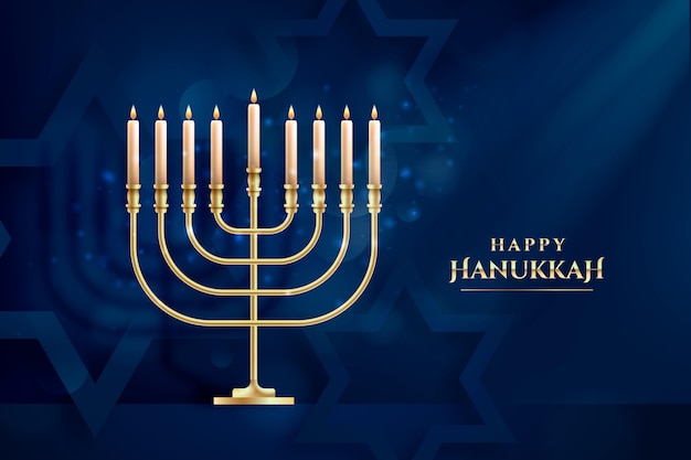 Realistic hanukkah background