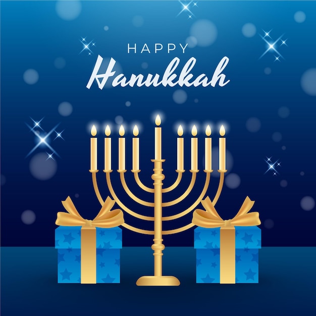 Realistic hanukkah illustration