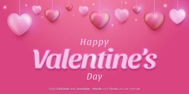 Realistic happy Valentines Day Wishes vector design