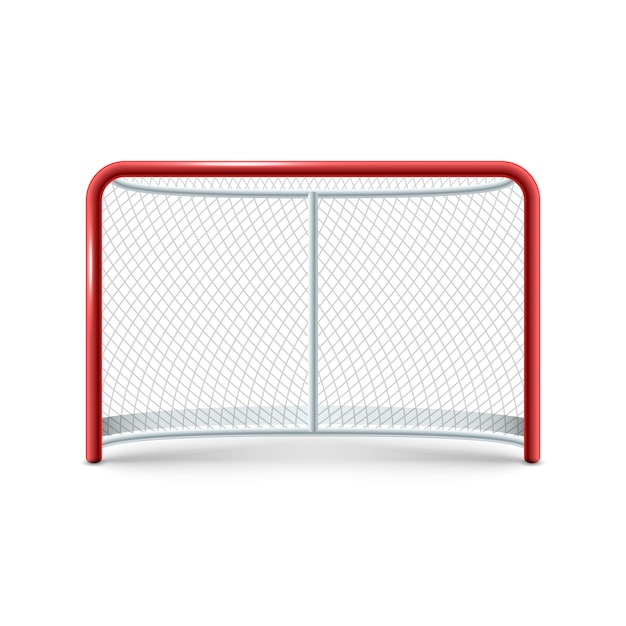 Realistic hockey gates icon on the white background.