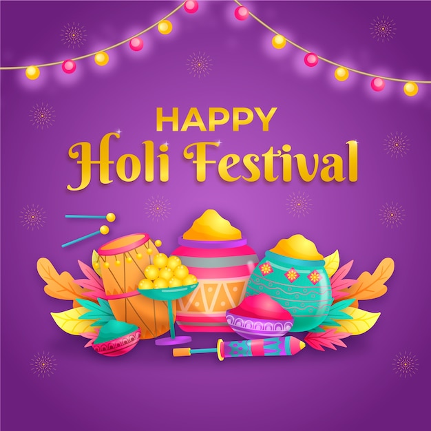 Realistic holi illustration