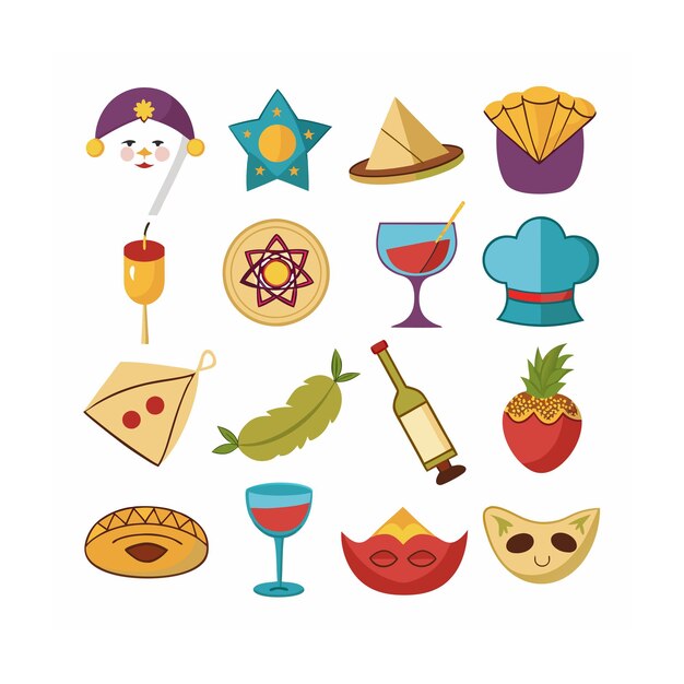 Vector realistic holiday and seasonal icons set