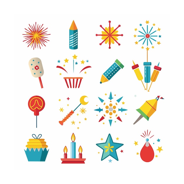 Vector realistic holiday and seasonal icons set