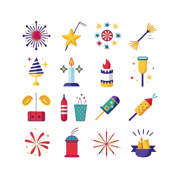 Vector realistic holiday and seasonal icons set