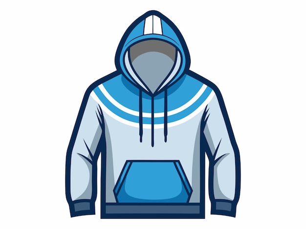 Realistic hooded sweatshirt with pattern isolated vector illustration