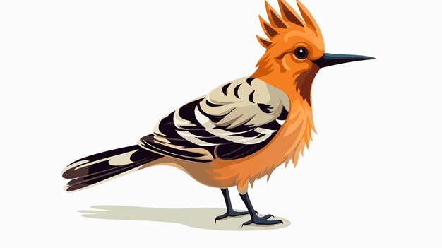 Vector realistic hoopoe bird vector illustration on white background