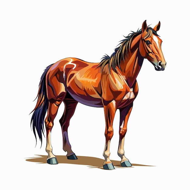 Realistic horse cartoon animal illustration clip art