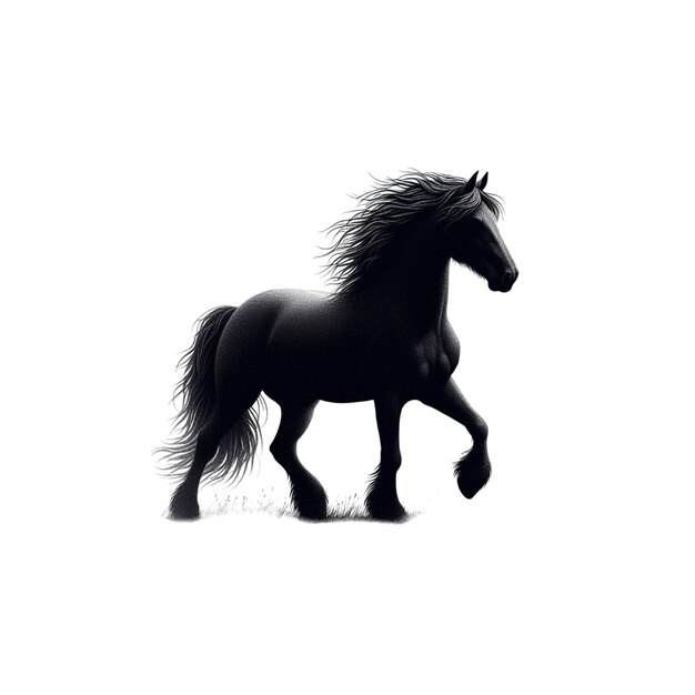 Vector a realistic horse silhouette vector